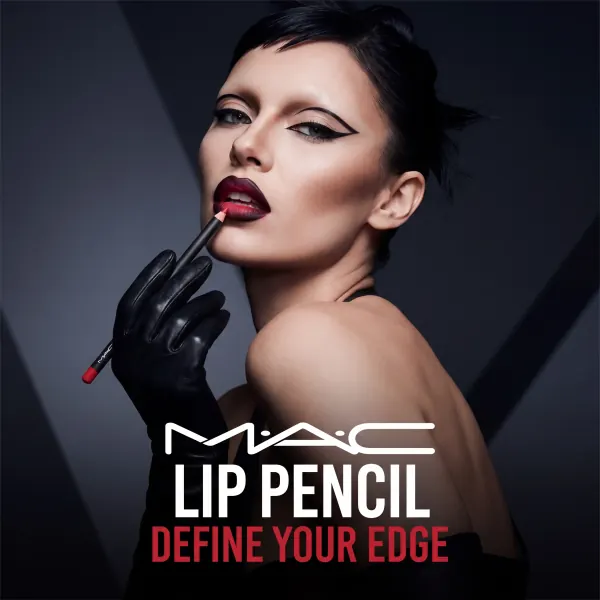 MAC Lip Pencil in Ruby Woo, AI lip liner campaign